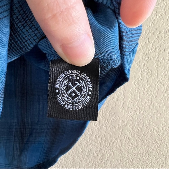 Dixxon Flannel Shirt Womens Sz M  Caicos Blue Black Plaid Short Sleeve Western - Picture 6 of 11